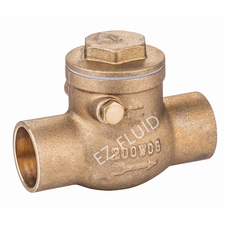 Ez-Fluid 1-1/4in CxC Swing CheckValve Brass EZSCC114